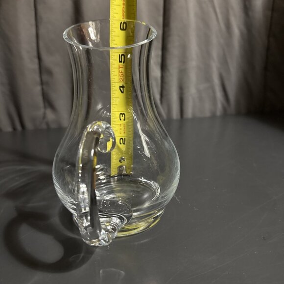 Vintage 1980s LENOX CRYSTAL Clear Glass 6x4 Pitcher TINY LIP CHIP - Picture 5 of 15